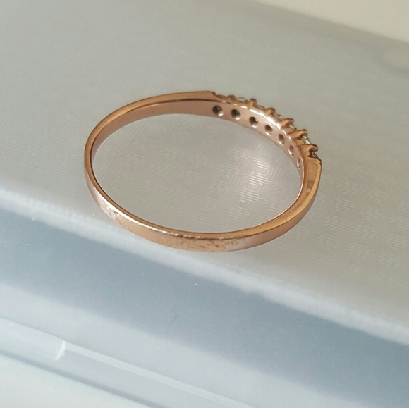 Rose Gold Plated Sterling Silver Stacking Ring - Picture 6 of 7